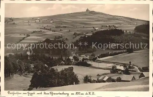 Neuhausen Erzgebirge mit dem Schwartenberg Kat. Neuhausen Erzgebirge