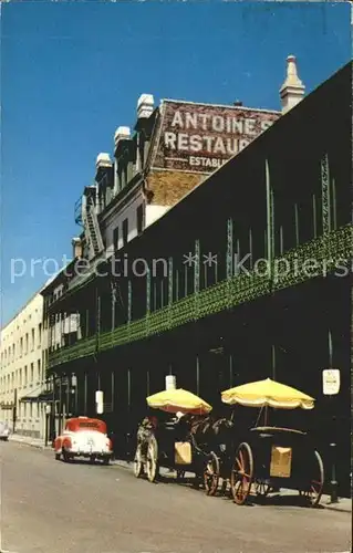 New Orleans Louisiana Antoines Restaurant Pferdekutschen Kat. New Orleans