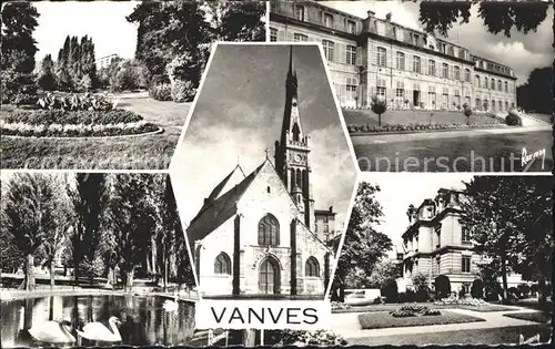 Vanves Le parc Le lycee L eglise La mairie Kat. Vanves