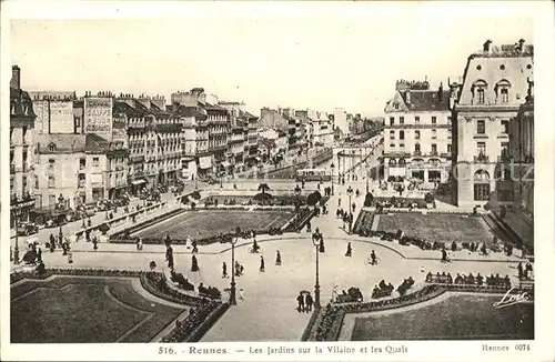 Rennes Les Jardins sur la Vilaine et les Quais Kat. Rennes