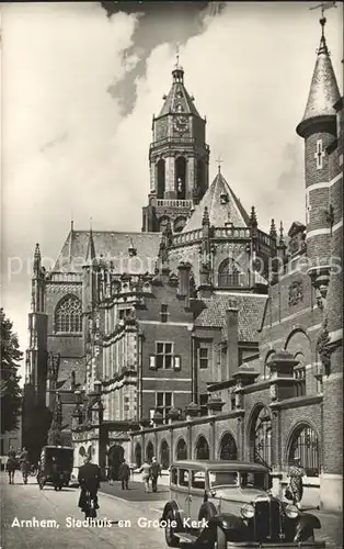 Arnhem Stadthuis en Groote Kerk Kat. Arnhem