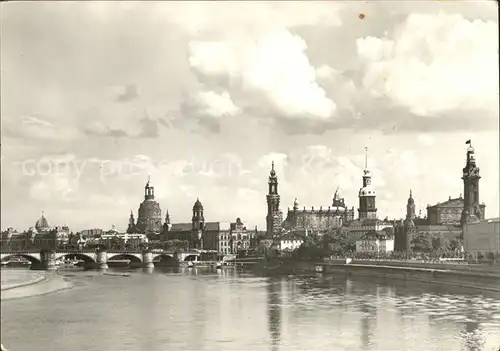 Dresden Altstadtblick von der Marienbruecke Kat. Dresden Elbe