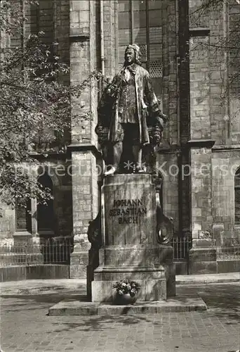 Leipzig Bach Denkmal vor der Thomaskirche Kat. Leipzig