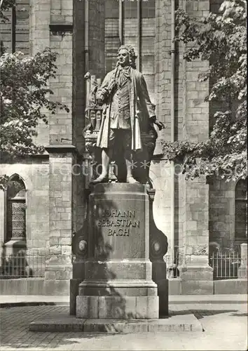 Leipzig Bach Denkmal vor der Thomaskirche Kat. Leipzig