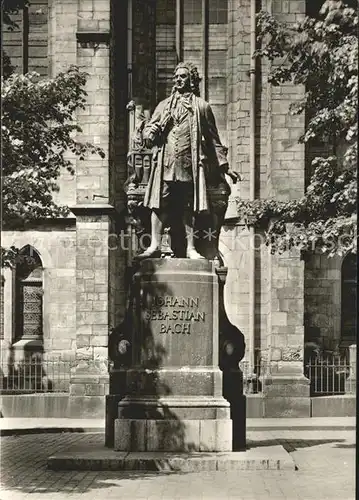 Leipzig Bach Denkmal vor der Thomaskirche Kat. Leipzig