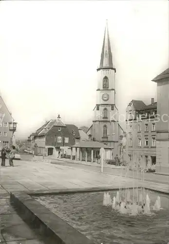 Stollberg Erzgebirge Markt Kirche Springbrunnen / Stollberg /Erzgebirgskreis LKR