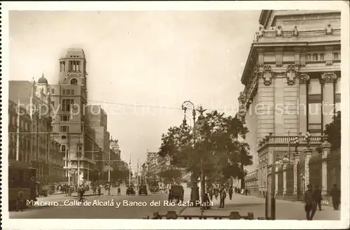 Madrid Spain Calle de Alcala y Banco del Rio de la Plata Kat. Madrid