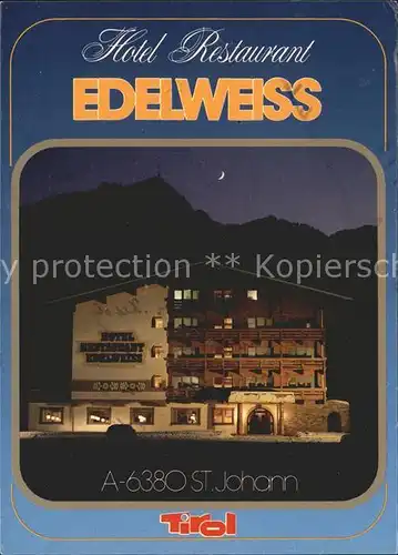 St Johann Tirol Hotel Restaurant Edelweiss Kat. St. Johann in Tirol