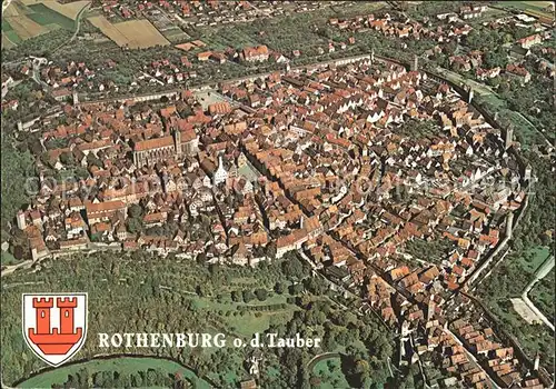 Rothenburg Tauber Stadtanlage Wehrgang Toren Tuermen Fliegeraufnahme Kat. Rothenburg ob der Tauber