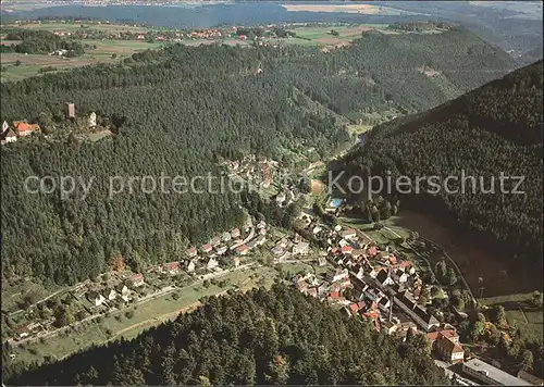 Bad Teinach Zavelstein Fliegeraufnahme Burgruine  Kat. Bad Teinach Zavelstein