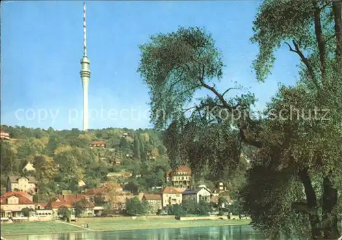 Wachwitz Fernsehturm Ortsblick Kat. Dresden