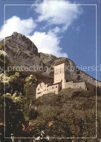 Sargans Schloss Sargans mit Gonzen Kat. Sargans