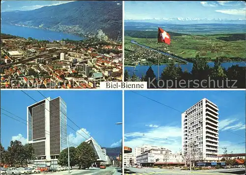 Biel Bienne Fliegeraufnahme Hochhaeuser Hotels Kat. Biel