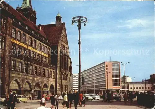 Karl Marx Stadt Markt mit Rathaus Kat. Chemnitz