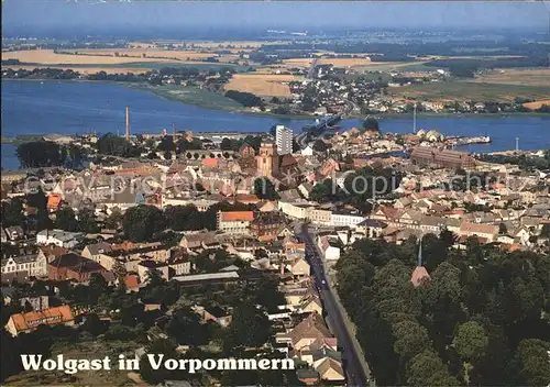 Wolgast Mecklenburg Vorpommern mit Insel Usedom Fliegeraufnahme Kat. Wolgast