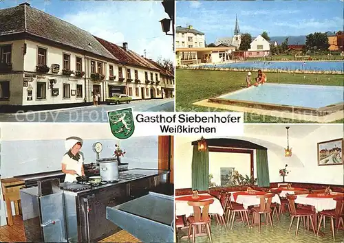 Weisskirchen Steiermark Gasthof Fleischhauerei Schwimmbad Gastraum Kueche Kat. Weisskirchen in Steiermark