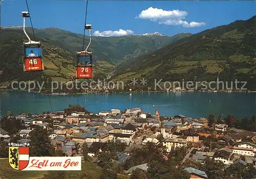 Zell See mit Zeller Bergbahn und Thumersbach Kat. Zell am See