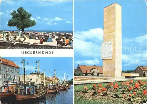Ueckermuende Mecklenburg Vorpommern Haffbad Hafen Sowjetisches Ehrenmal Kat. Ueckermuende