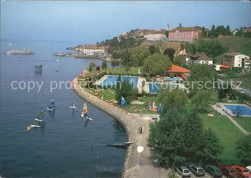 Meersburg Bodensee Beheiztes Freibad Fliegeraufnahme Kat. Meersburg