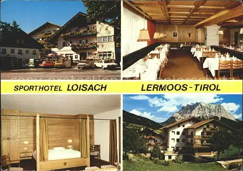 Lermoos Tirol Sporthotel Loisach Gastraum Zimmer Kat. Lermoos