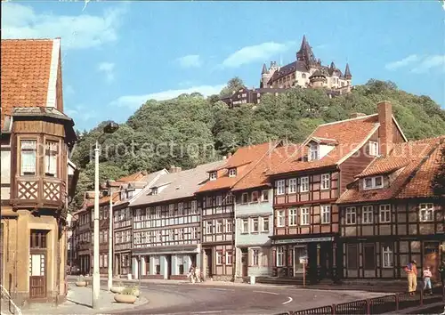 Wernigerode Harz Schoene Ecke mit Feudalmuseum und Schloss Wernigerode Kat. Wernigerode