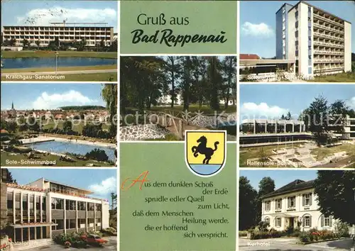 Bad Rappenau Kraichgau Sanatorium Sole Schwimmbad Inhalatorium Kurhotel Schlosspark Kat. Bad Rappenau