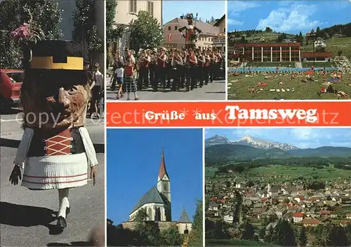 Tamsweg Lungau Samson Umzuege Schwimmbad Kirche Panorama Kat. Tamsweg