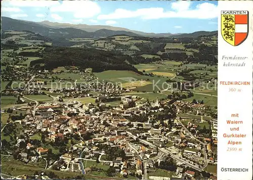 Feldkirchen Kaernten mit Waiern und Gurktaler Alpen Fliegeraufnahme Kat. Feldkirchen in Kaernten