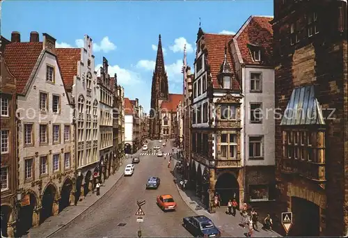 Muenster Westfalen Prinzipalmarkt mit Lambertikirche Kat. Muenster