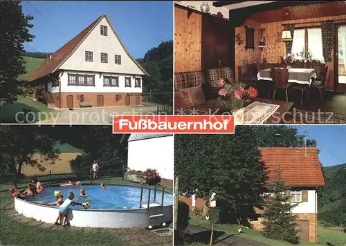Wolfach Fussbauernhof Gaststube Swimmingpool Kat. Wolfach Schwarzwald