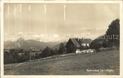 Oy Radiumbad Zugspitze Wetterstein Waxenstein Bahnpost Kat. Oy Mittelberg