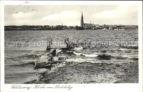 Schleswig Holstein Blick von Haddeby Bruecke Kat. Schleswig