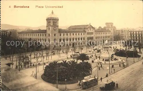 Barcelona Cataluna Plaza Universidad Strassenbahn Kat. Barcelona