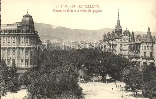 Barcelona Cataluna Paseo de Gracia vista de pajaro Kat. Barcelona