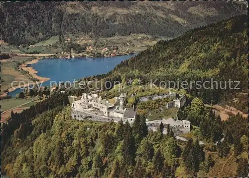 Villach Kaernten Ruine Landskron Ossiachersee Fliegeraufnahme Kat. Villach