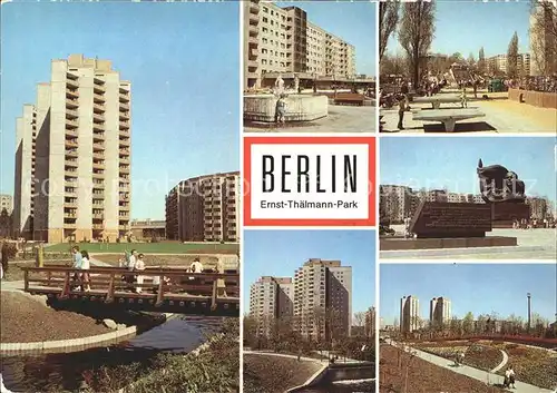 Berlin Ernst Thaelmann Park Brunne Franz Dahlem Strasse Hochhaeuser Kinderspielplatz  Kat. Berlin