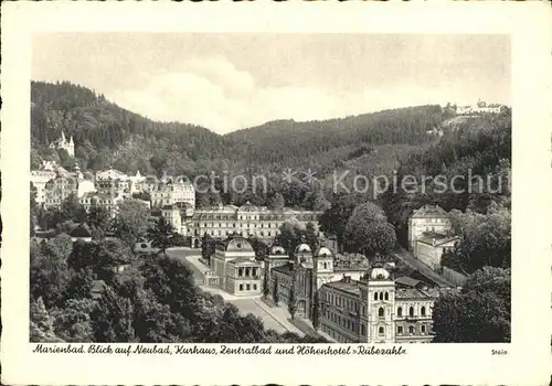 Marienbad Tschechien Boehmen Neubad Kurhaus Zentralbad Hoehenhotel Ruebezahl Kat. Marianske Lazne