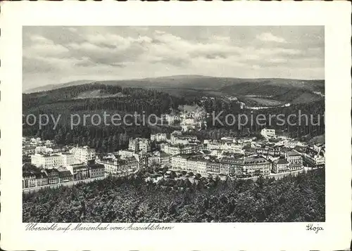 Marienbad Tschechien Boehmen Blick vom Aussichtsturm Kat. Marianske Lazne