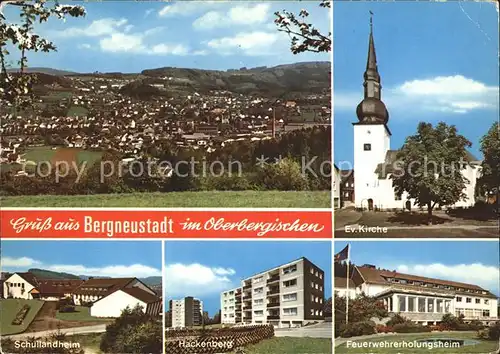 Bergneustadt Gesamtansicht Kirche Feuerwehr Erholungsheim Hackenberg Siedlung Schullandheim Kat. Bergneustadt