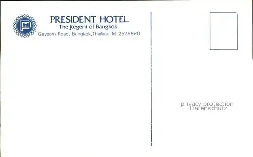 Bangkok President Hotel The Regent Kat. Bangkok