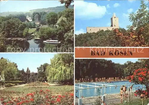 Bad Koesen Partie an der Saale Burg Schwimmbad Park Kat. Bad Koesen