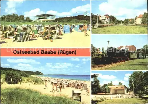 Baabe Ostseebad Ruegen Strand Dampflokomotive Konzertpavillon Kat. Baabe