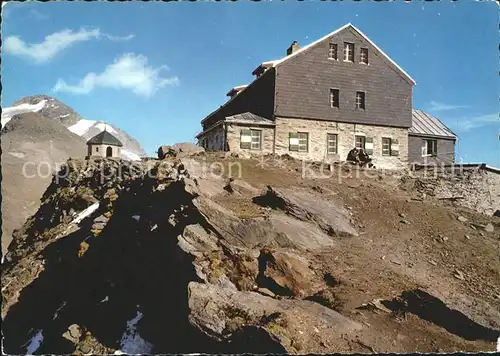 Hannoverhaus Berghaus mit Arnoldmausoleum Arnoldhoehe gegen Ankogel Kat. Mallnitz