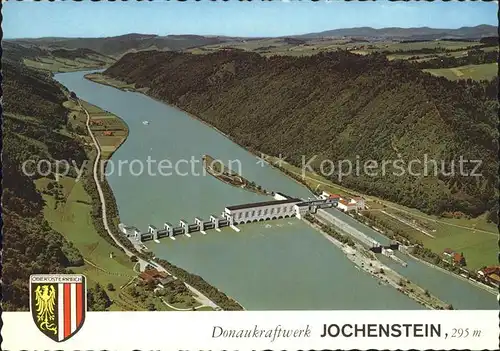 Jochenstein Niederbayern Donaukraftwerk Wappen Fliegeraufnahme Kat. Untergriesbach