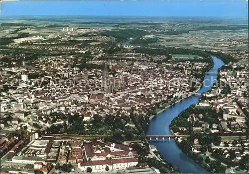 Ulm Donau Muenster hoechste Kirche der Welt Fliegeraufnahme Kat. Ulm