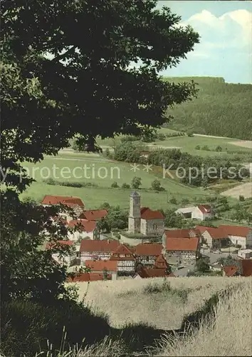 Ersrode Ortsansicht mit Kirche Erholungsort Kat. Ludwigsau