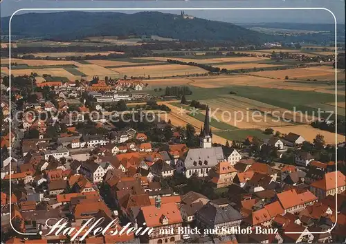 Staffelstein mit Blick auf Schloss Banz Fliegeraufnahme Kat. Bad Staffelstein