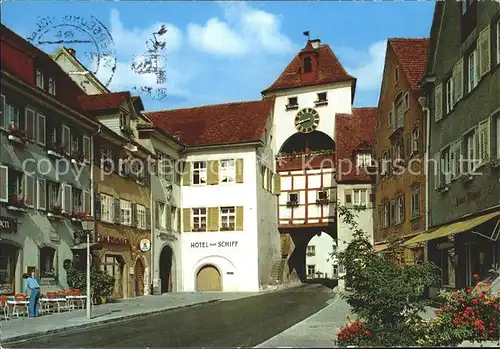 Meersburg Bodensee Unterstadtstrasse vorderes Seetor Hotel zum Schiff Kat. Meersburg