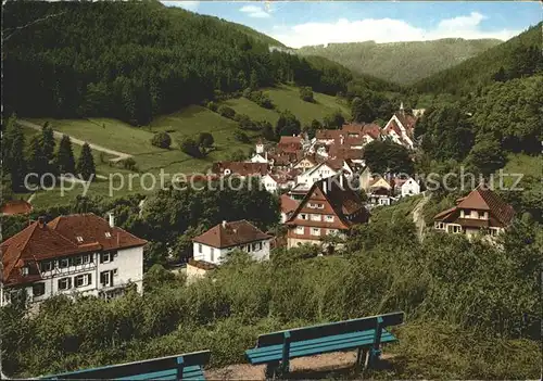 Bad Teinach Zavelstein Blick vom Panoramaweg Ruhebank Schwarzwald Kat. Bad Teinach Zavelstein