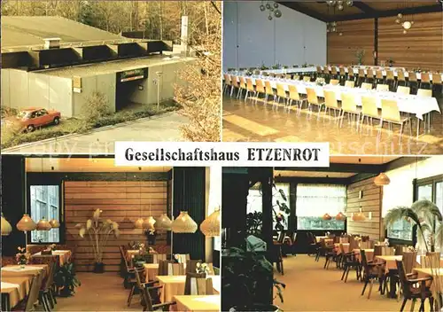 Etzenrot Gesellschaftshaus Restaurant Cafe Saal Kat. Waldbronn